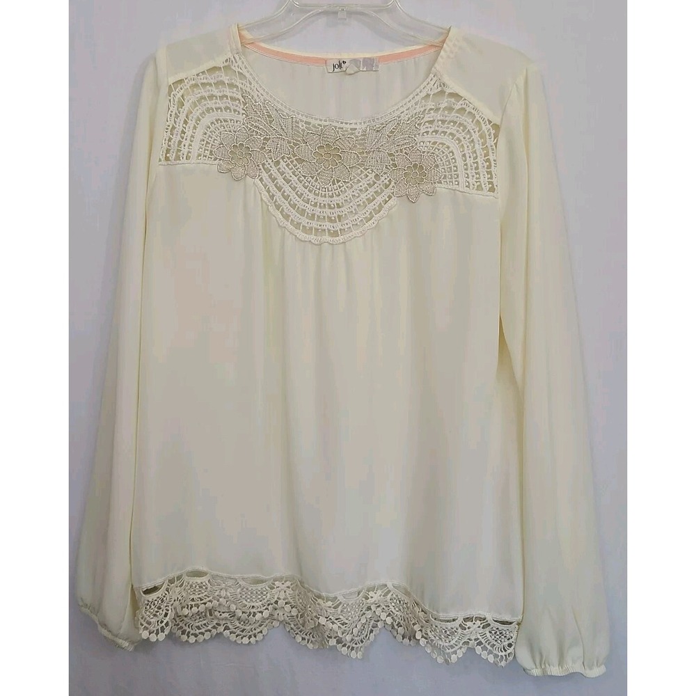 Jolt Sz.L Ivory  blouse top lace crochet embroidery Victorian Steampunk Feminine